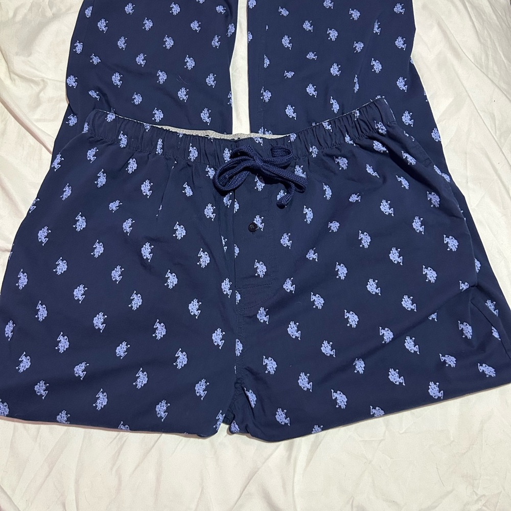 U.S. Polo Assn. Navy Pajama Pants with White Print